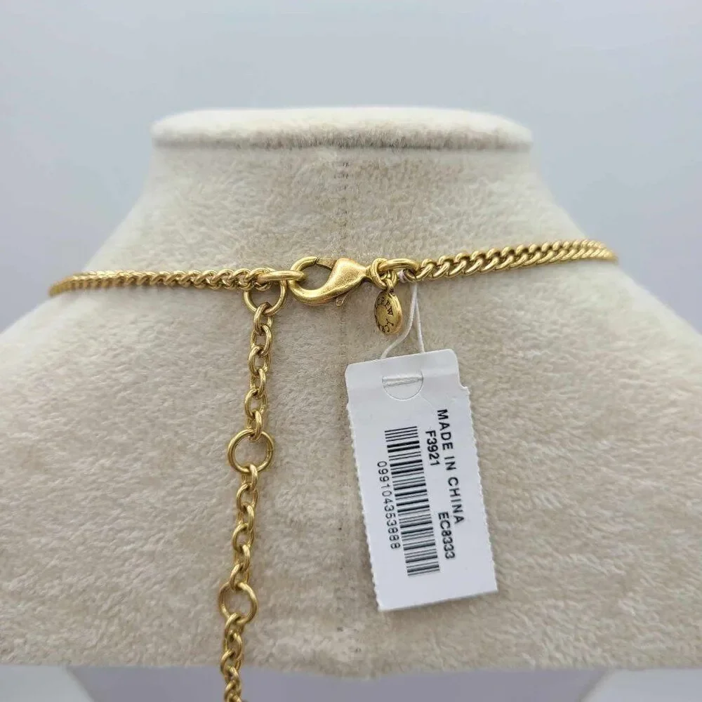 J Crew Factory Clear Crystal Gold Tone Statement Necklace NWT!  NEW!